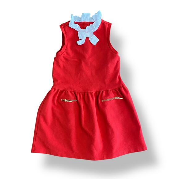 Janie and Jack‎ The Cafe Dress Girls Size 5 in True Red Preppy Special Occasion - Picture 1 of 9
